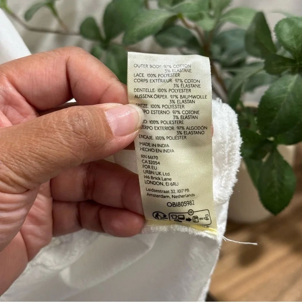 Free People NWT Large White Constance Floral Lace Mini Dress Boho Beach Romantic - Picture 6 of 8